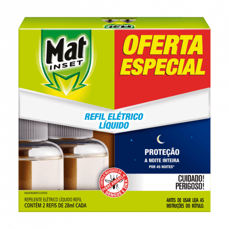 Encontraproduto.com.br - Mat Inset 45 Noites 28ml 2 unidades Refil