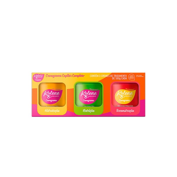 Encontraproduto.com.br - Mascara de Tratamento Kolene Minipack Cronograma 500g com 3un
