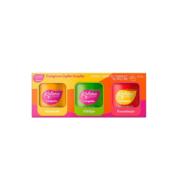 Encontraproduto.com.br - Mascara de Tratamento Kolene Minipack Cronograma 500g com 3un