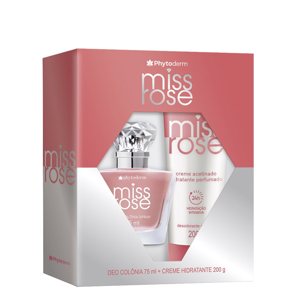 Encontraproduto.com.br - Phytoderm Miss Rose Kit - Perfume Feminino + Desodorante Corporal