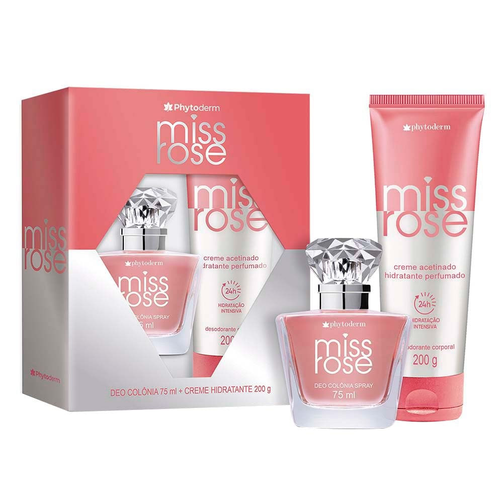 Encontraproduto.com.br - Phytoderm Miss Rose Kit - Perfume Feminino + Desodorante Corporal
