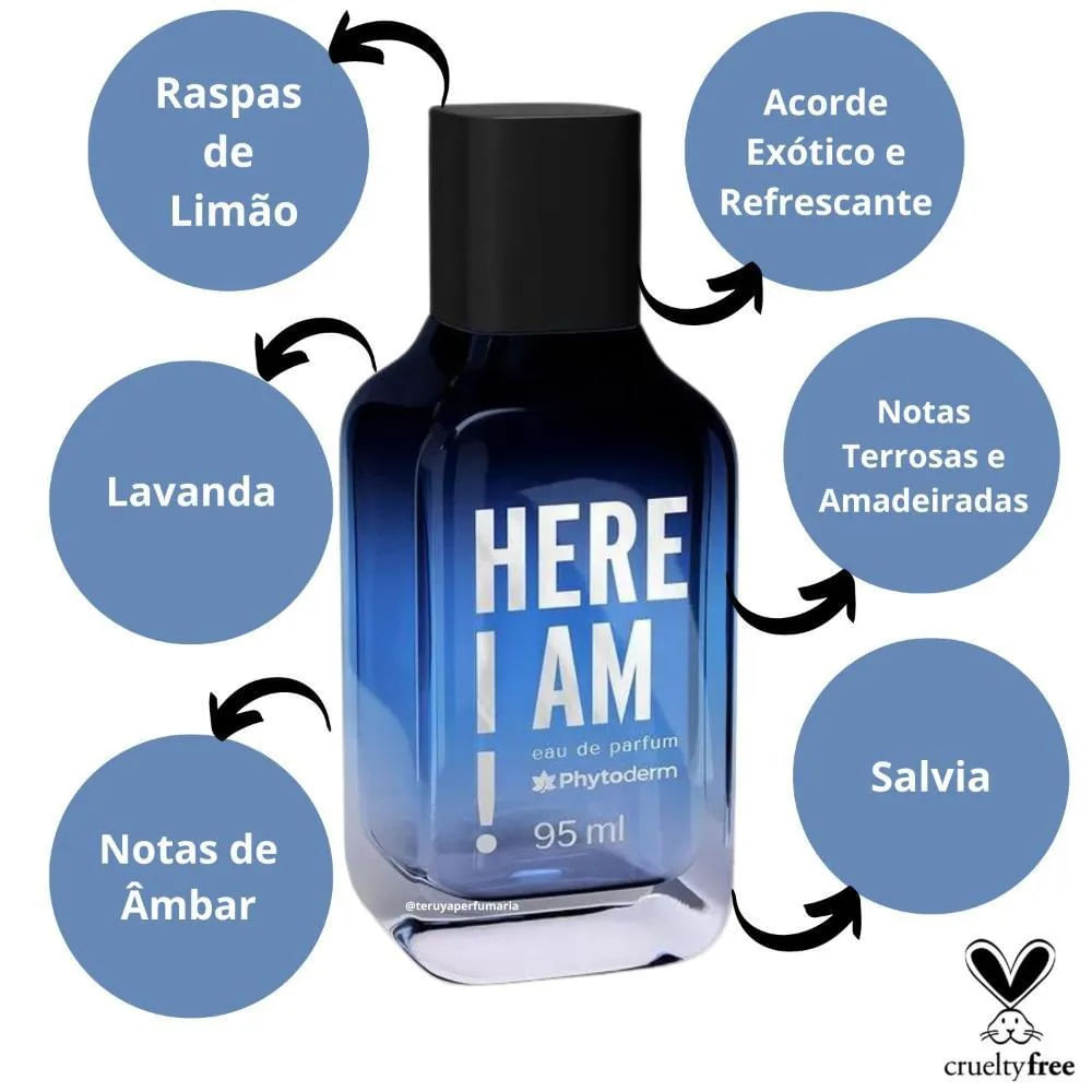 Encontraproduto.com.br - Perfume Masculino Phytoderm Here I Am Eau de Parfum 95ml