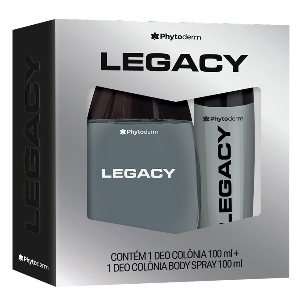 Encontraproduto.com.br - Legacy Phytoderm Kit Perfume Masculino Deo Colônia + Body Spray