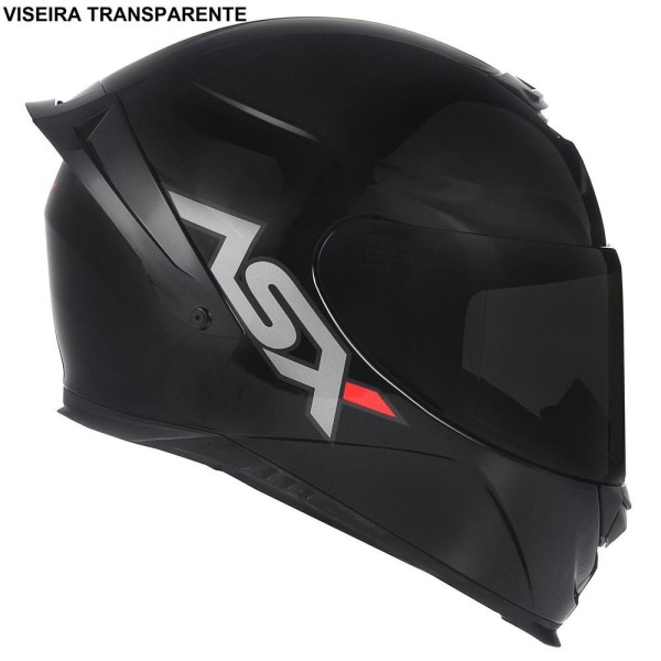 Encontraproduto.com.br - Capacete ASX Eagle Racing Solid Brilho Preto 58 (MP)