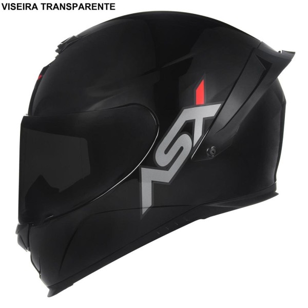 Encontraproduto.com.br - Capacete ASX Eagle Racing Solid Brilho Preto 58 (MP)