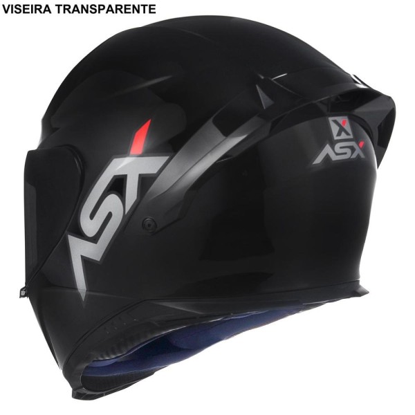 Encontraproduto.com.br - Capacete ASX Eagle Racing Solid Brilho Preto 58 (MP)
