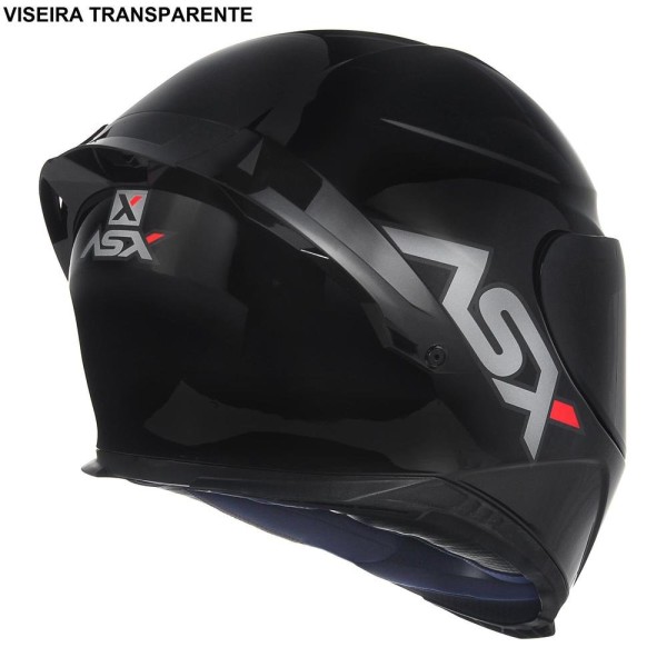 Encontraproduto.com.br - Capacete ASX Eagle Racing Solid Brilho Preto 58 (MP)