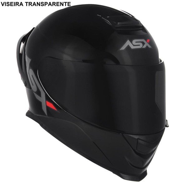 Encontraproduto.com.br - Capacete ASX Eagle Racing Solid Brilho Preto 58 (MP)