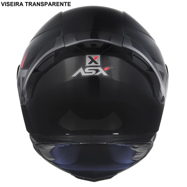Encontraproduto.com.br - Capacete ASX Eagle Racing Solid Brilho Preto 62 (MP)