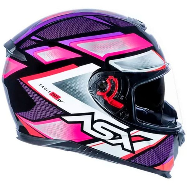 Encontraproduto.com.br - Capacete ASX Eagle SV Fast Brilho Preto E Lilás 58 (MP)