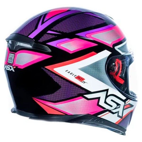 Encontraproduto.com.br - Capacete ASX Eagle SV Fast Brilho Preto E Lilás 58 (MP)