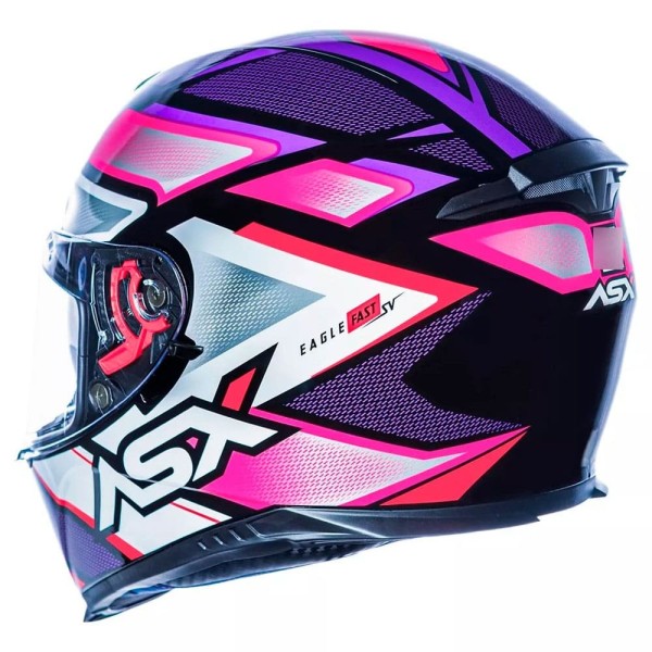 Encontraproduto.com.br - Capacete ASX Eagle SV Fast Brilho Preto E Lilás 58 (MP)