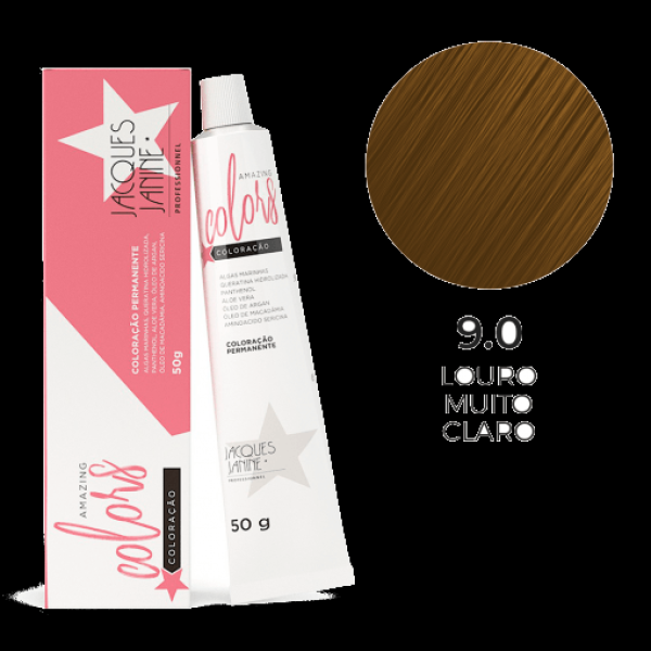 Encontraproduto.com.br - Coloração Permanente Jacques Janine Amazing Colors 9.0 Louro Muito Claro 50g