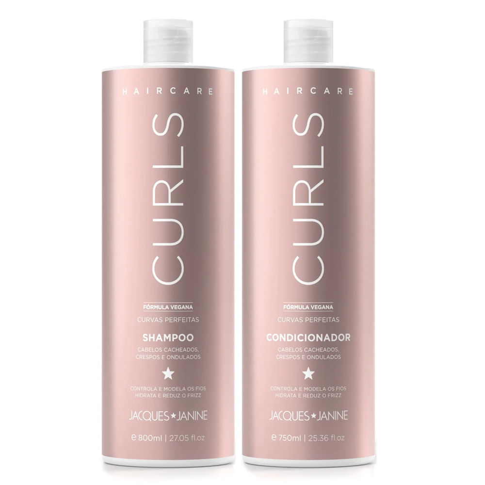Encontraproduto.com.br - Kit Shampoo 800ml E Condicionador 750ml Curls Jacques Janine