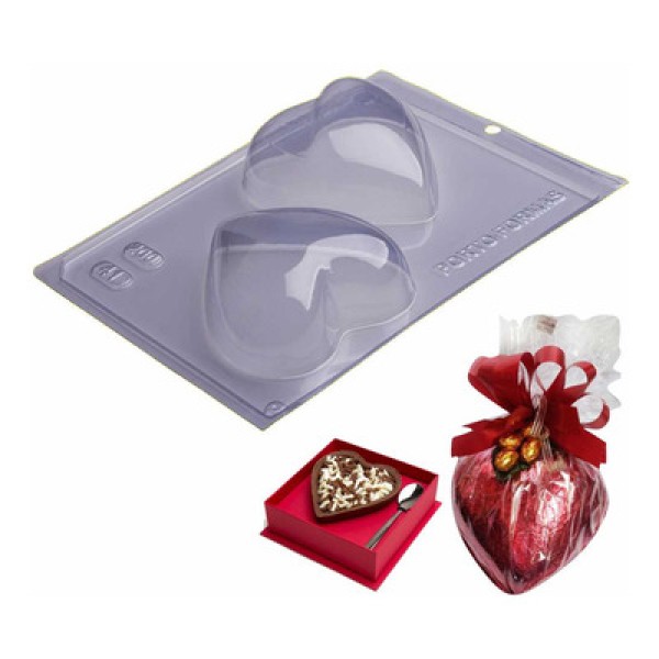 Encontraproduto.com.br - Forma de Acetato com Silicone Coração Liso 200g (41) - PORTO FORMAS