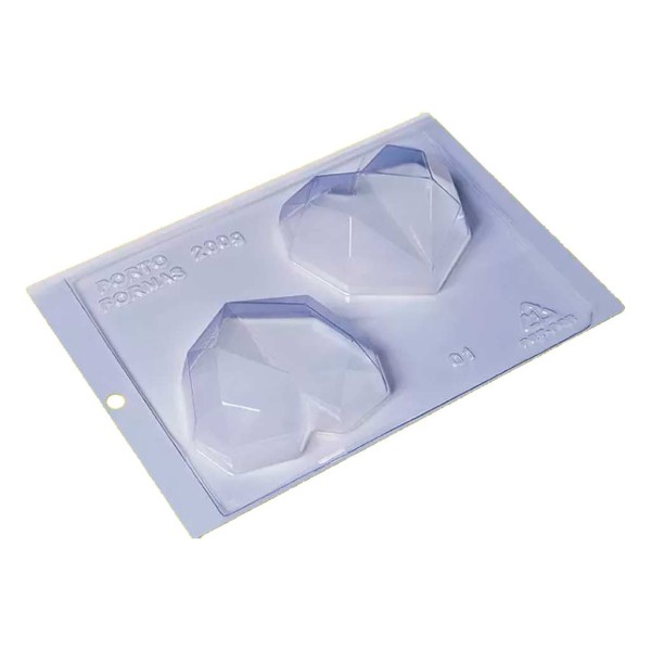 Forma PVC Silicone Coração Diamond 200g Ref.01 - Porto Formas