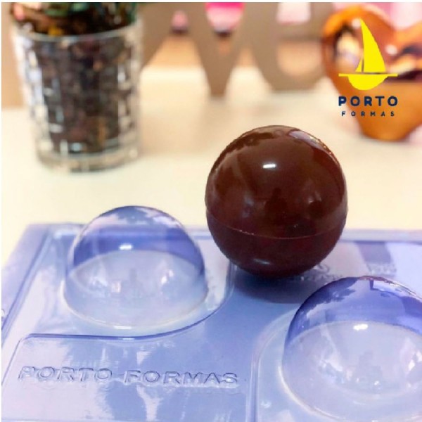 Encontraproduto.com.br - Forma De Acetato Com Silicone Esfera Gigante 100mm Cód 59 Porto Formas