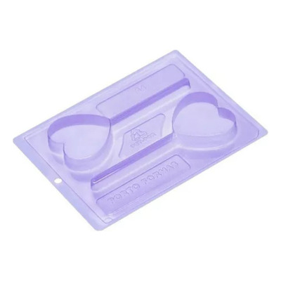Encontraproduto.com.br - Forma de Acetato com Silicone Coração no Palito (64) un PORTO FORMAS
