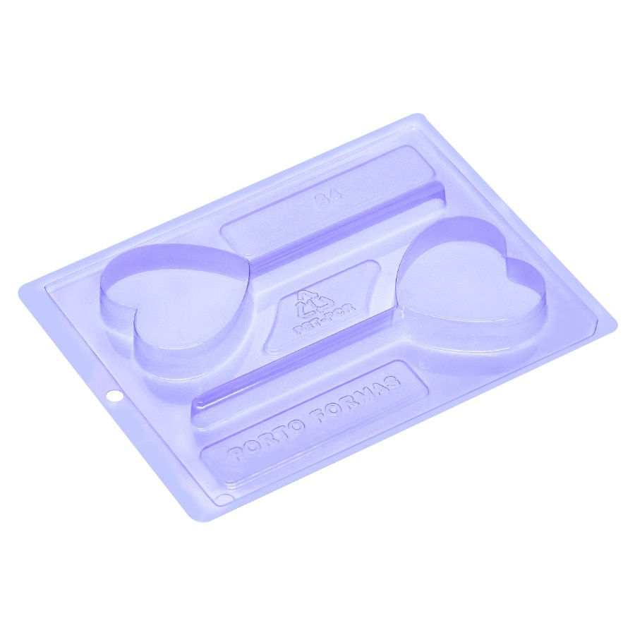 Encontraproduto.com.br - Forma de Acetato com Silicone Coração no Palito (64) un PORTO FORMAS
