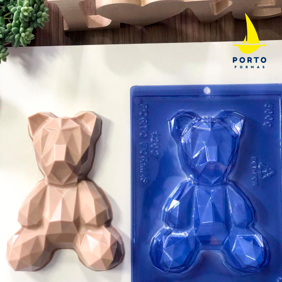 Encontraproduto.com.br - Forma de Acetato com Silicone Urso Geométrico (1202) un PORTO FORMAS
