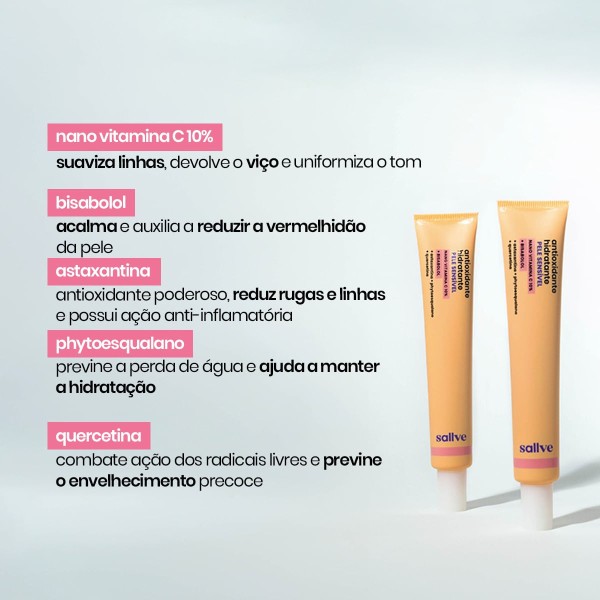 Encontraproduto.com.br - Vitamina C Antioxidante Sallve Hidratante Pele Sensível 35g