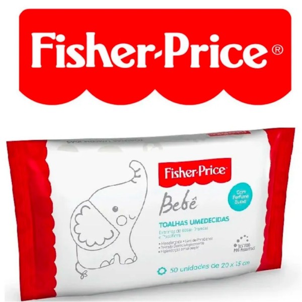 Encontraproduto.com.br - KIT C 10 TOALHAS UMEDECIDAS BEBÊ PERFUME SUAVE FISHER PRICE