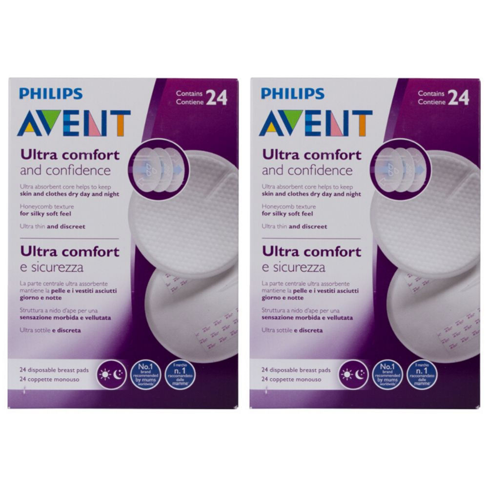 2x ABSORVENTE DESCARTÁVEL PARA SEIOS - 24UN - PHILIPS AVENT