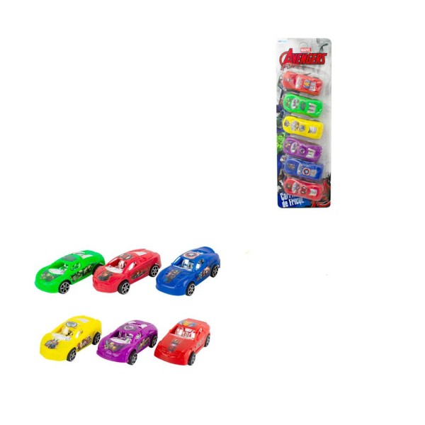 Carrinho Etitoys Fricção Avengers 6 Peças