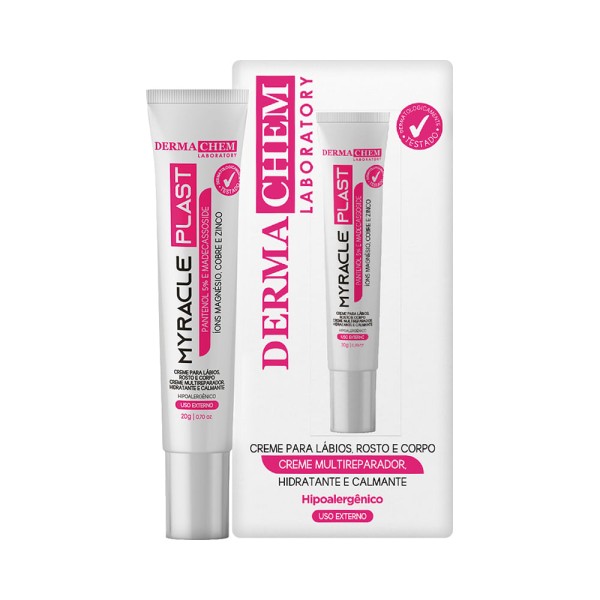 Encontraproduto.com.br - Creme Para Lábios, Rosto E Corpo Multireparador Dermachem Myracle Plast 20g