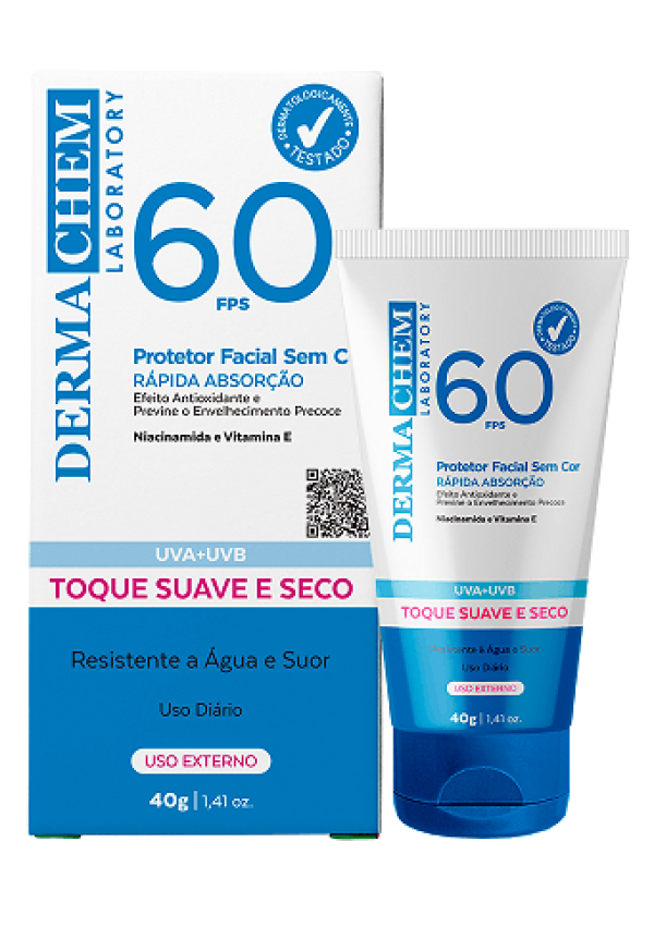 Encontraproduto.com.br - Protetor Solar Rosto Fps 60 Sem Cor 40g - Dermachem