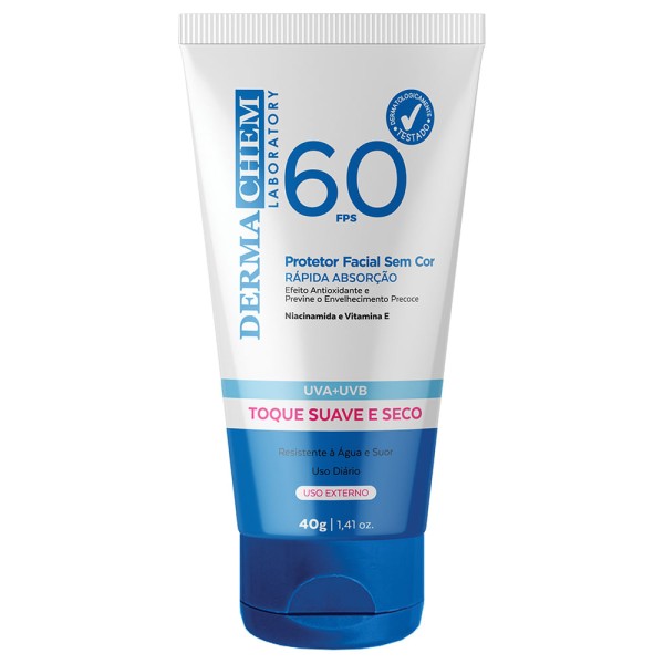 Encontraproduto.com.br - Protetor Solar Rosto Fps 60 Sem Cor 40g - Dermachem