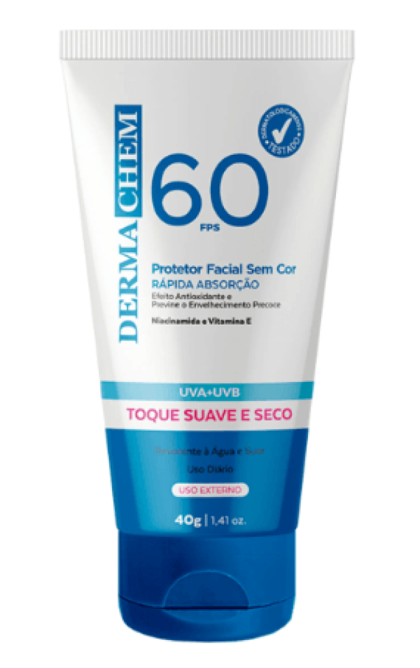 Encontraproduto.com.br - Protetor Solar Rosto Fps 60 Sem Cor 40g - Dermachem
