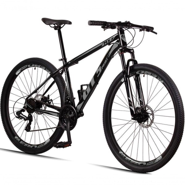 Bicicleta 29 Gt Sprint Mx7 24V Index Freio Disco Preto+Cinza