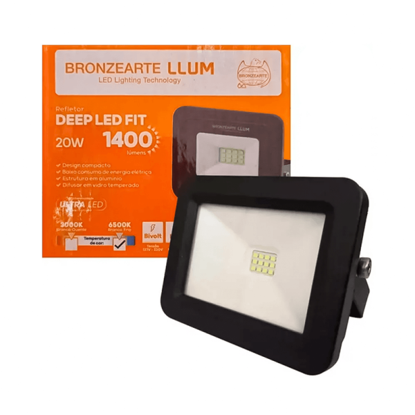 Encontraproduto.com.br - Refletor Led Deep Fit 20W Bronzearte