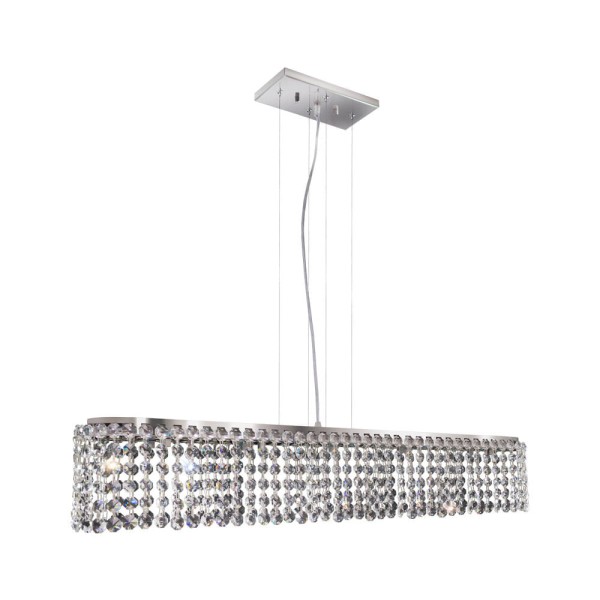 Encontraproduto.com.br - Pendente Milano Cristal Retangular 5 Luzes G9 Bronzearte
