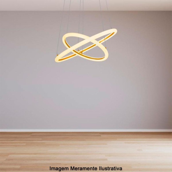Encontraproduto.com.br - Pendente Space Orbital Led Doubl 40cm 39w 3000k Bronzearte