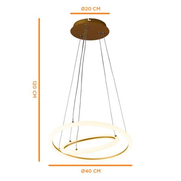 Encontraproduto.com.br - Pendente Space Orbital Led Doubl 40cm 39w 3000k Bronzearte