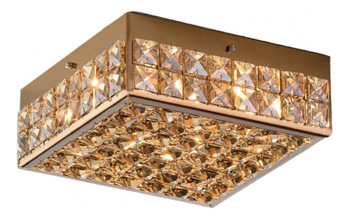 Plafon Windows Gold 25x25x7cm G9 4 Lâmpadas Bronzearte