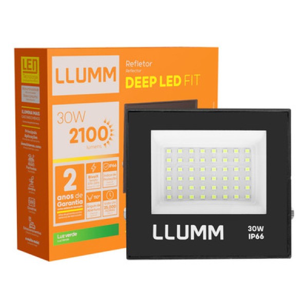 Encontraproduto.com.br - REFLETOR LED 30W VERDE LLUM