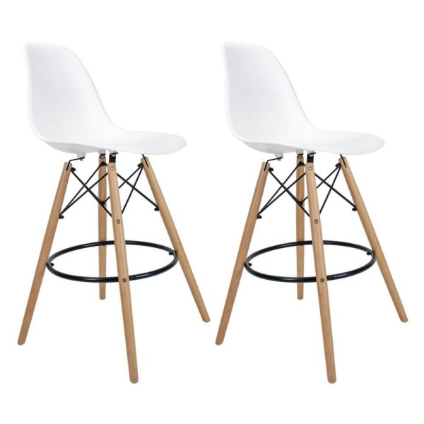 Conjunto 2 Banquetas Eames Pp Branca