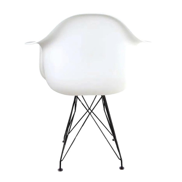 Encontraproduto.com.br - Cadeira Eames Com Braço Eiffel Branca Empório Tiffany Base Preta
