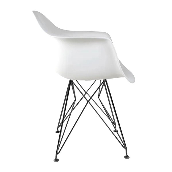 Encontraproduto.com.br - Cadeira Eames Com Braço Eiffel Branca Empório Tiffany Base Preta