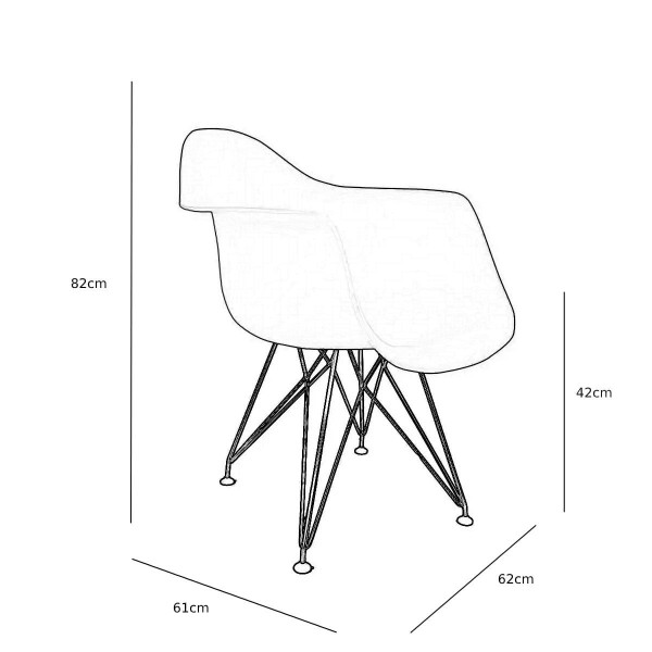 Encontraproduto.com.br - Cadeira Eames Com Braço Eiffel Branca Empório Tiffany Base Preta