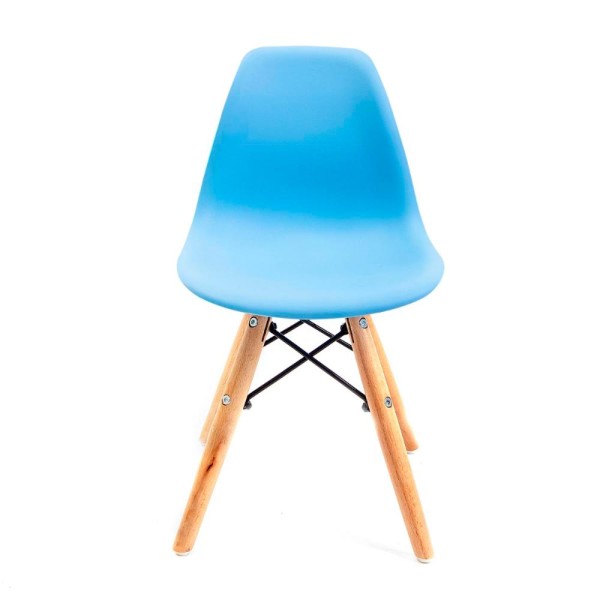 Encontraproduto.com.br - Conjunto Com 2 Cadeiras Eames Infantil Azul Claro Empório Tiffany Base Em Madeira