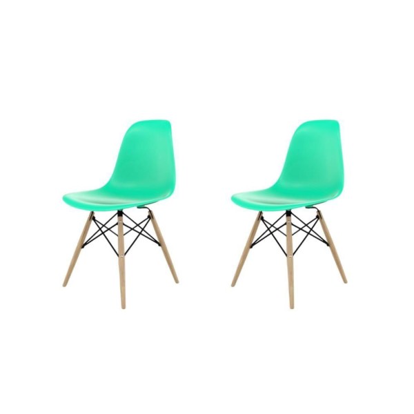 Conjunto 2 Cadeiras Eames Pp Verde Tiffany