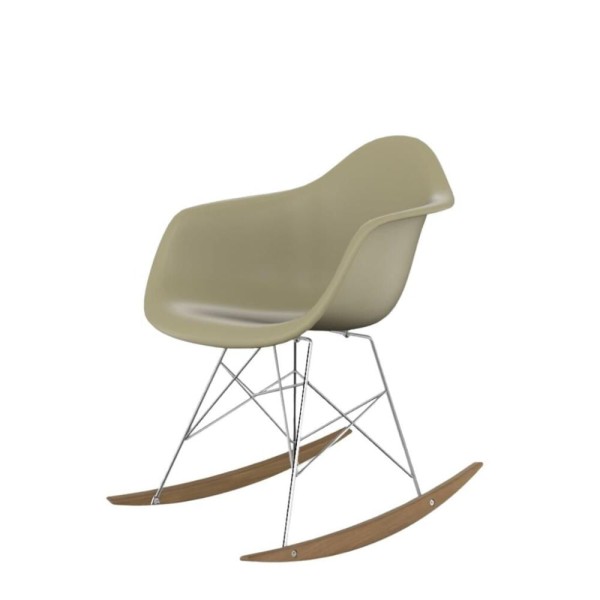 Cadeira De Balanço Eames Com Braço Fendi Bege