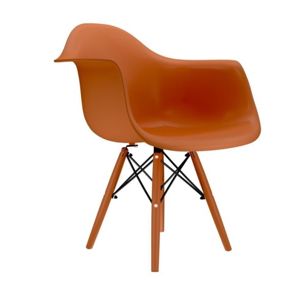 Encontraproduto.com.br - Cadeira Eames Com Braço Terracota Pés Em Polipropileno