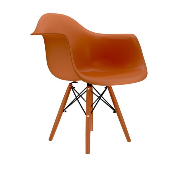 Encontraproduto.com.br - Cadeira Eames Com Braço Terracota Pés Em Polipropileno