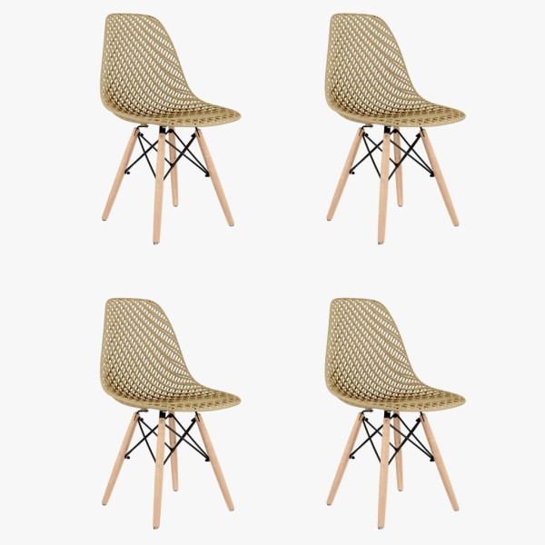Conjunto Com 4 Cadeiras Eames Maglia Pp Fendi