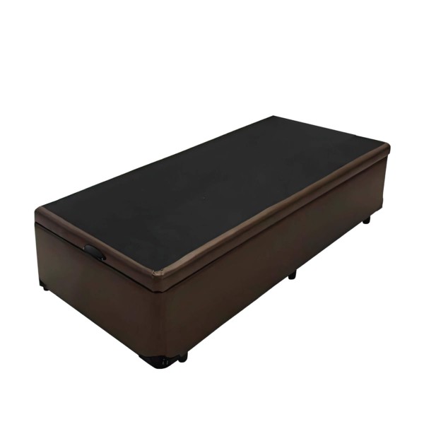 Encontraproduto.com.br - Base Box Baú Solteiro 88cm Luckspuma Tecido Corano com Pistão a gás - Marrom